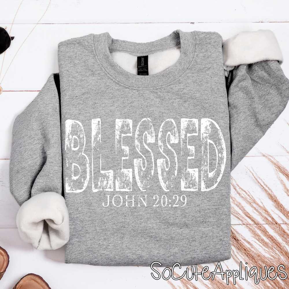 Blessed distressed W *DTF* Transfer