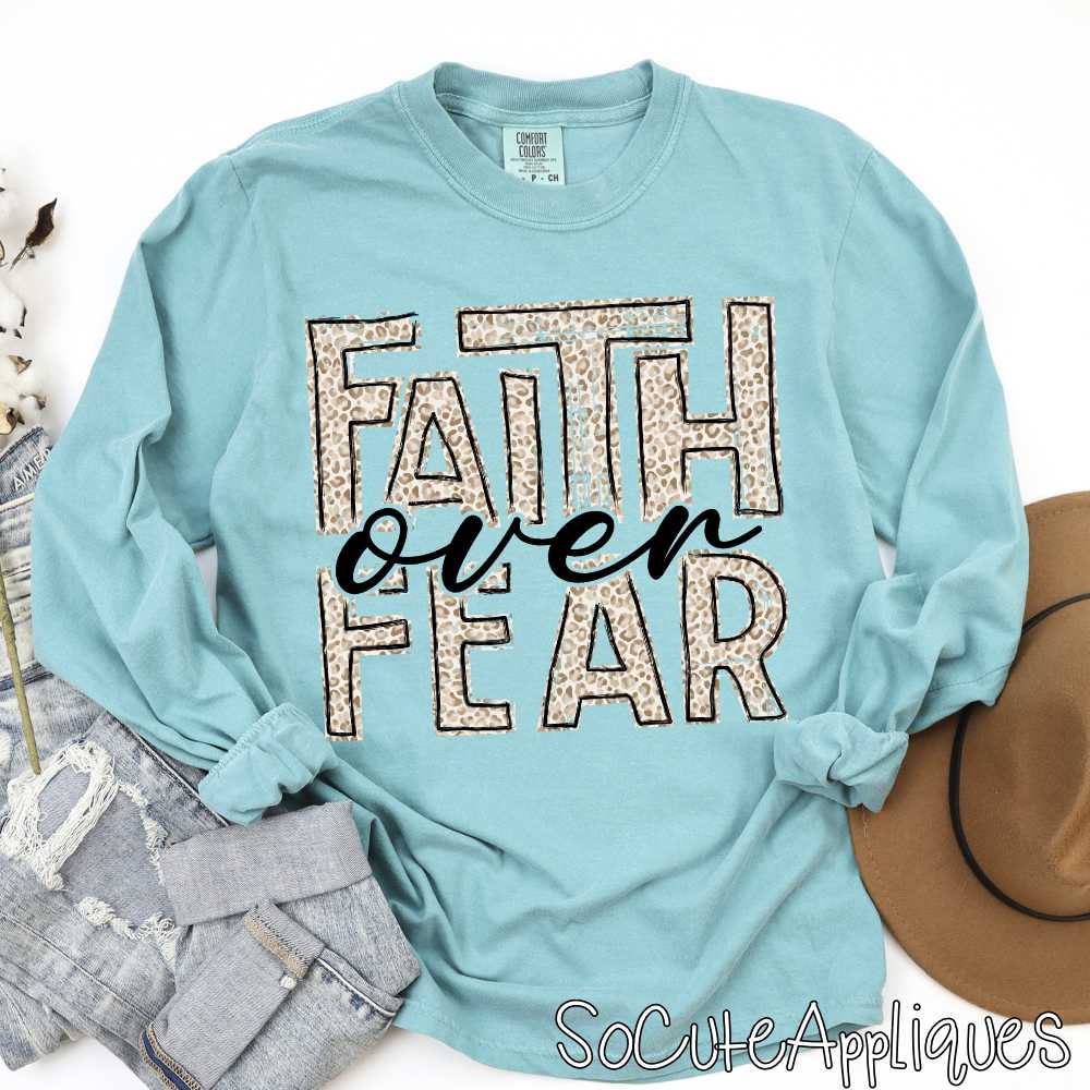 Faith over fear leopard *DTF* Transfer