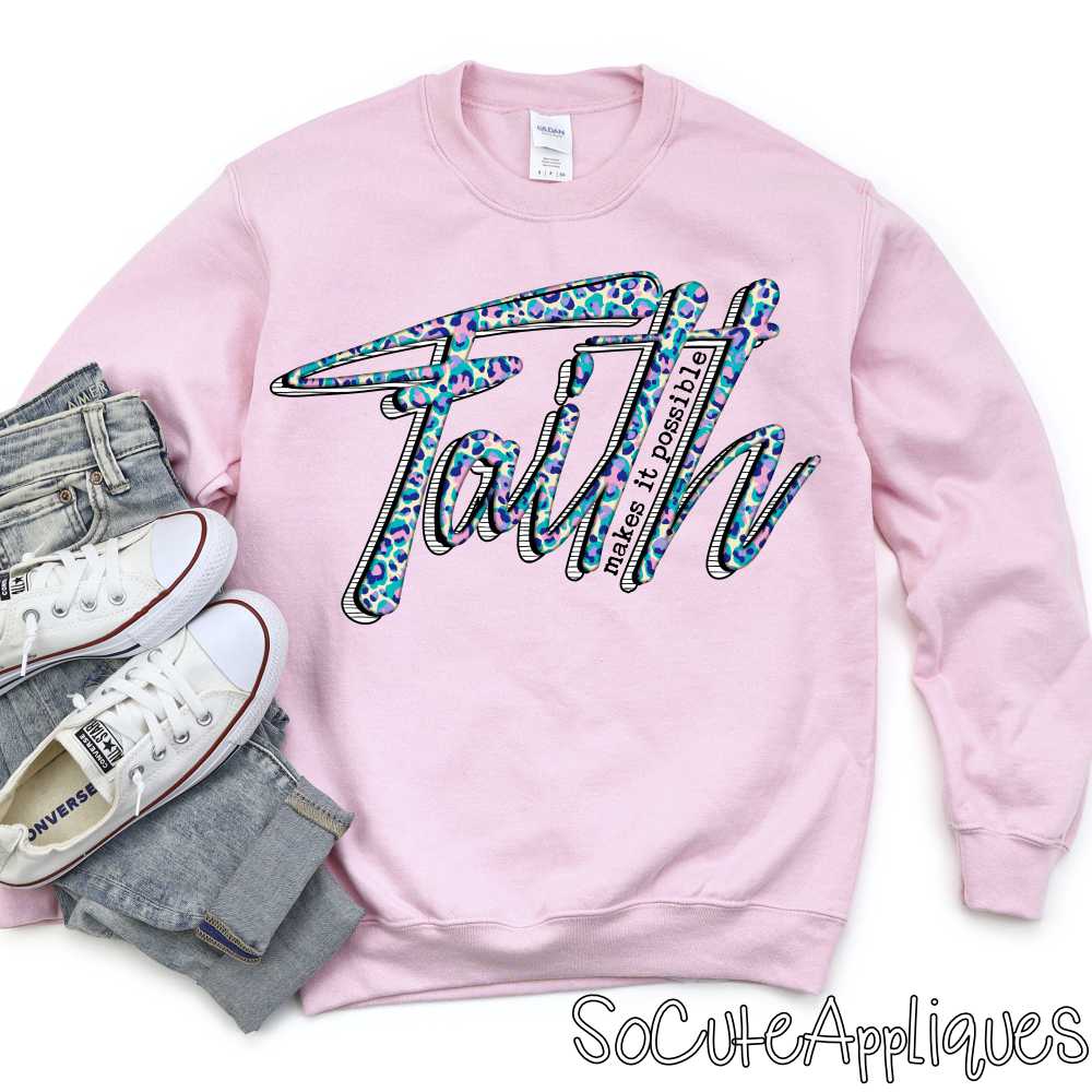 Faith makes it possible bright leopard *DTF* Transfer