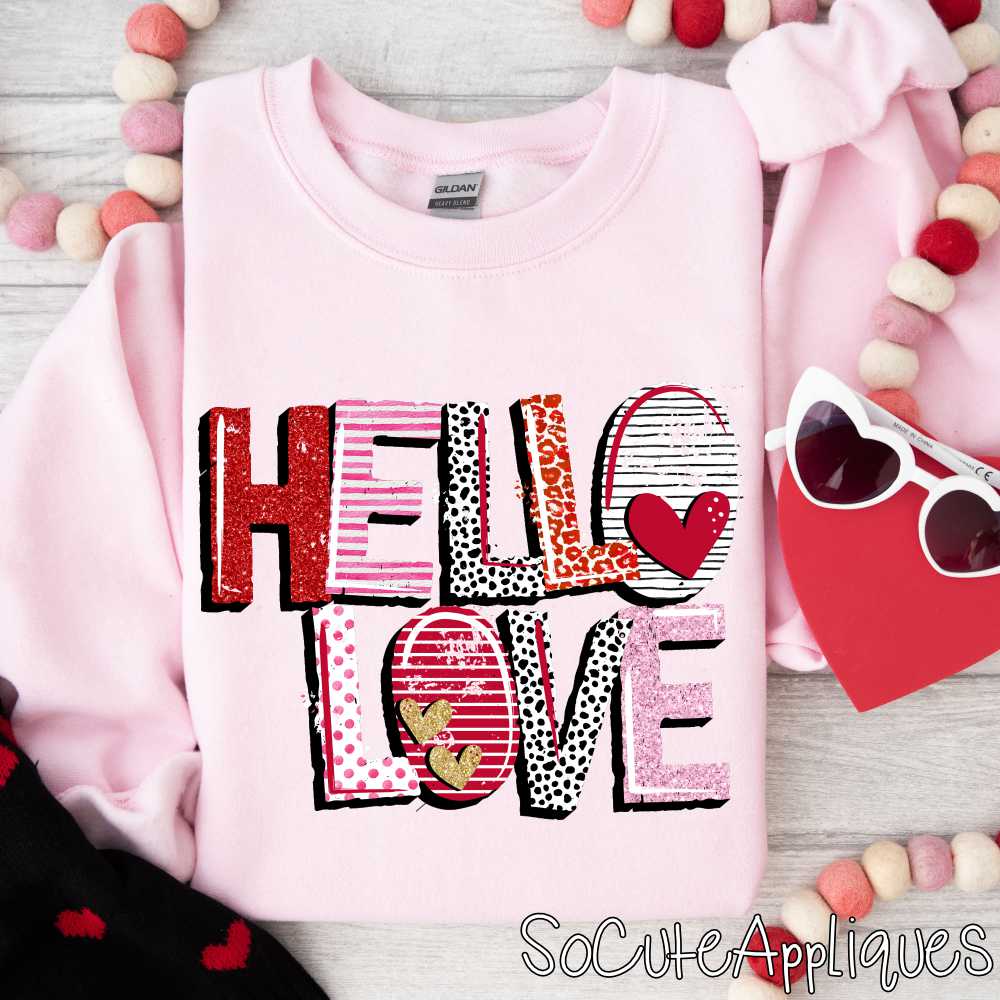 Hello love mixed no bow *DTF Transfer*