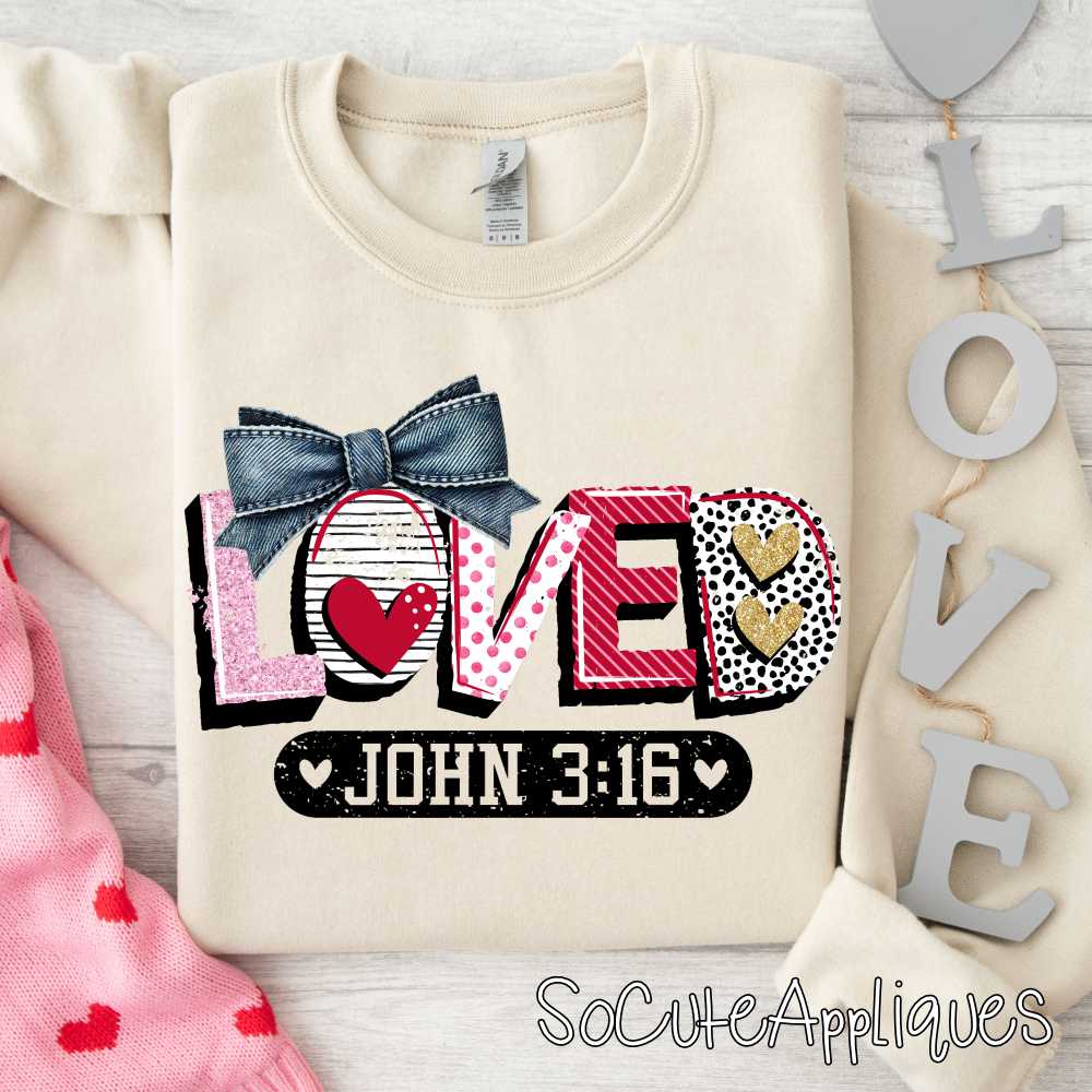 LOVED black John 316 bow *DTF Transfer*