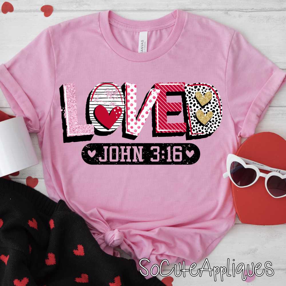 LOVED black John 316 no bow *DTF Transfer*