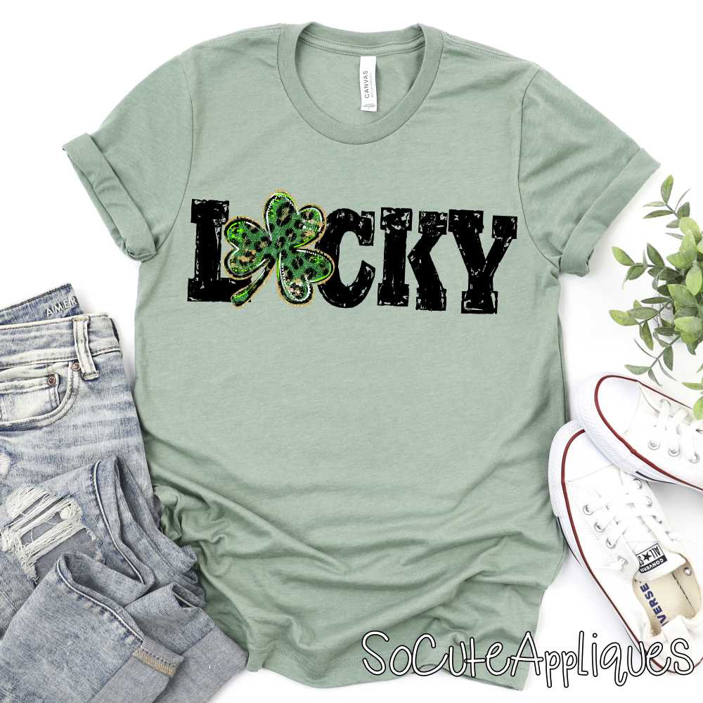 LUCKY with leopard clover B   *DTF* Tranfer