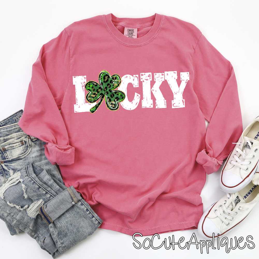 LUCKY with leopard clover W   *DTF* Tranfer