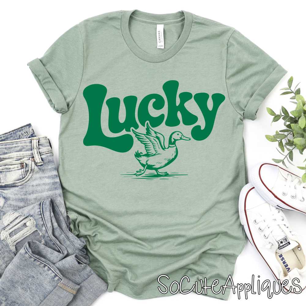 Lucky duck green  *DTF* Tranfer