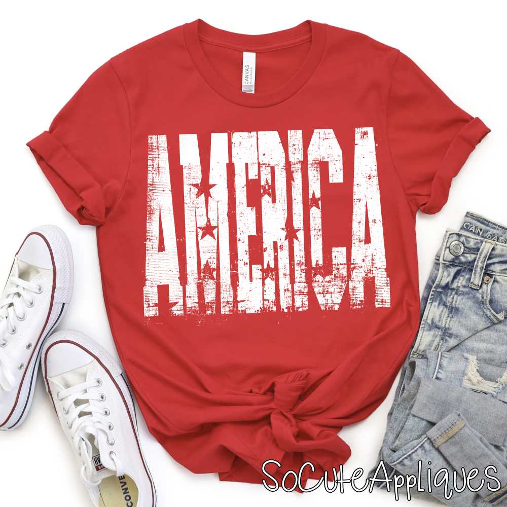 AMERICA big with stars *DTF* Transfer YOU PICK COLOR