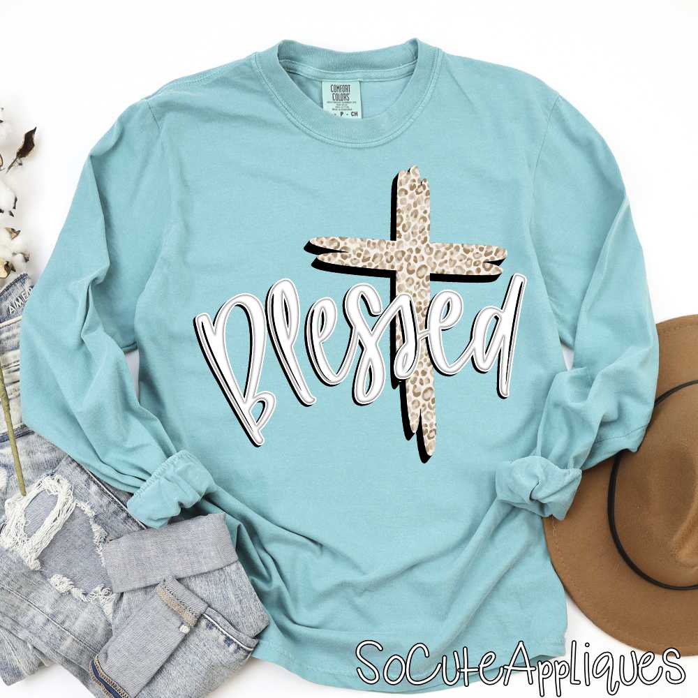 Blessed white leopard cross *DTF* Transfer