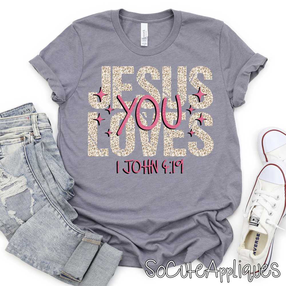 Jesus loves you leopard *DTF* Transfer