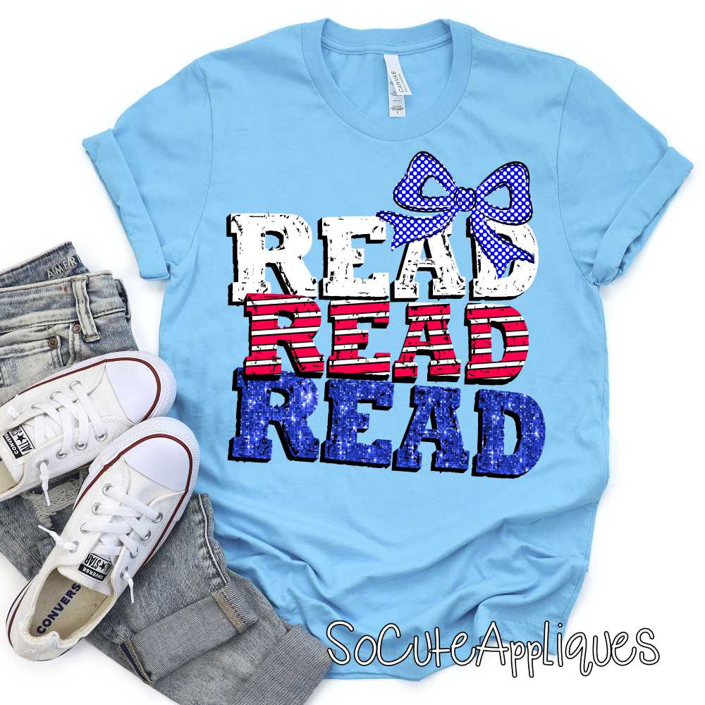 Read read read blue dot bow *TRANSFER*