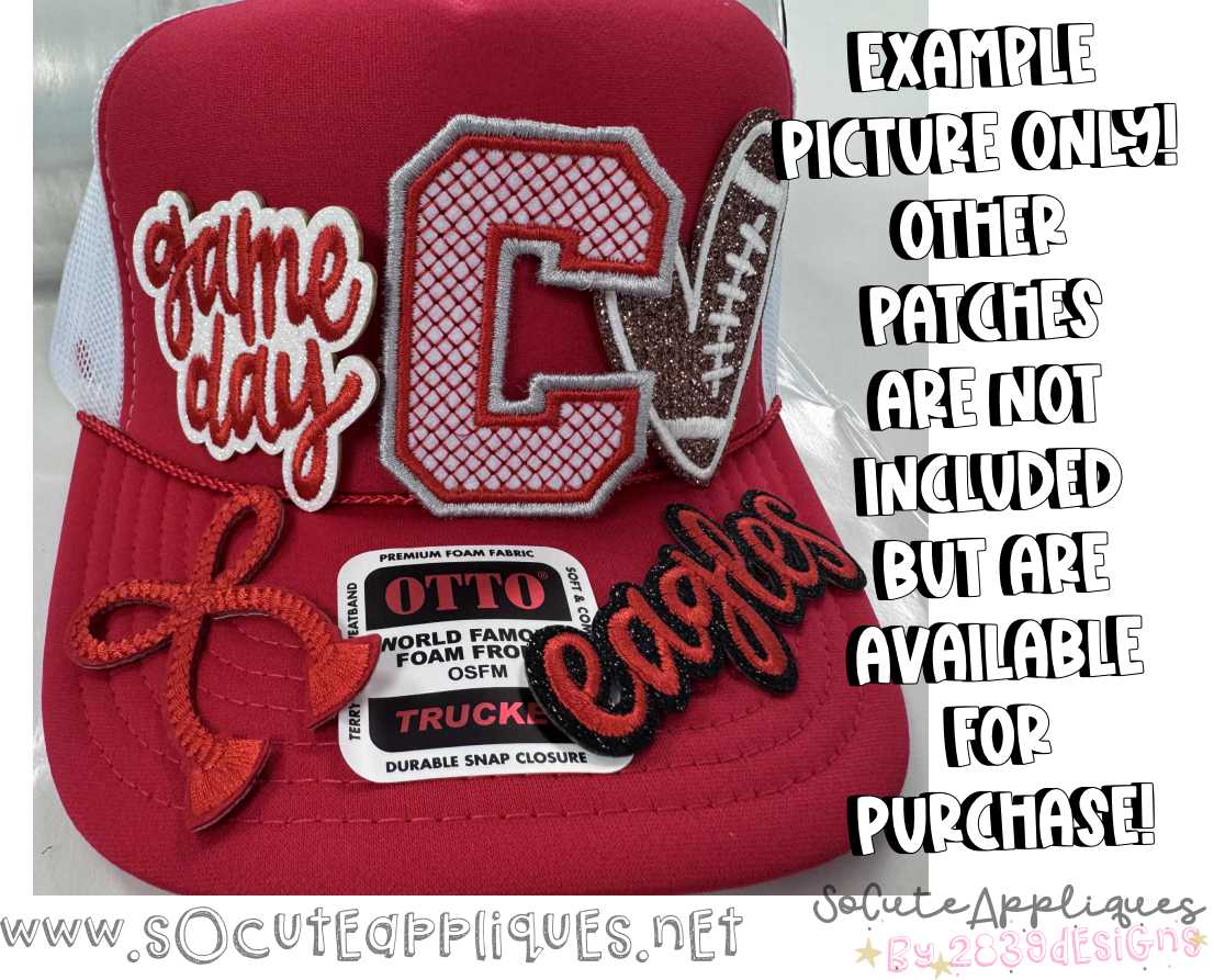 Block initial x-stitch double satin outline *HAT PATCH* You pick colors - Image 5