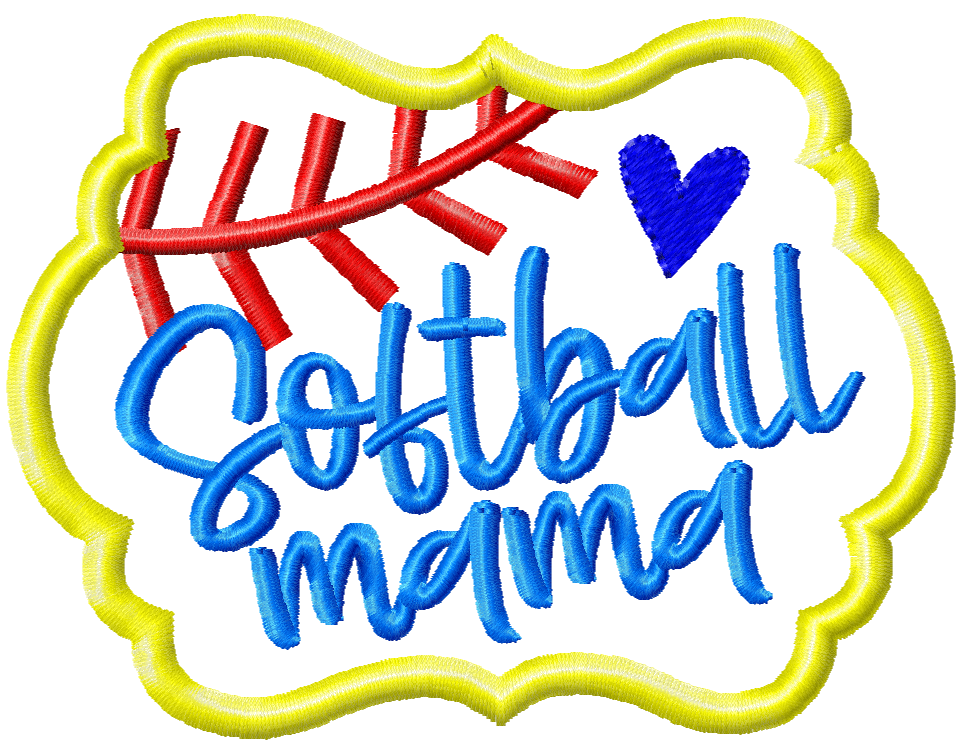 Softball Mama frame *HAT PATCH* You pick color