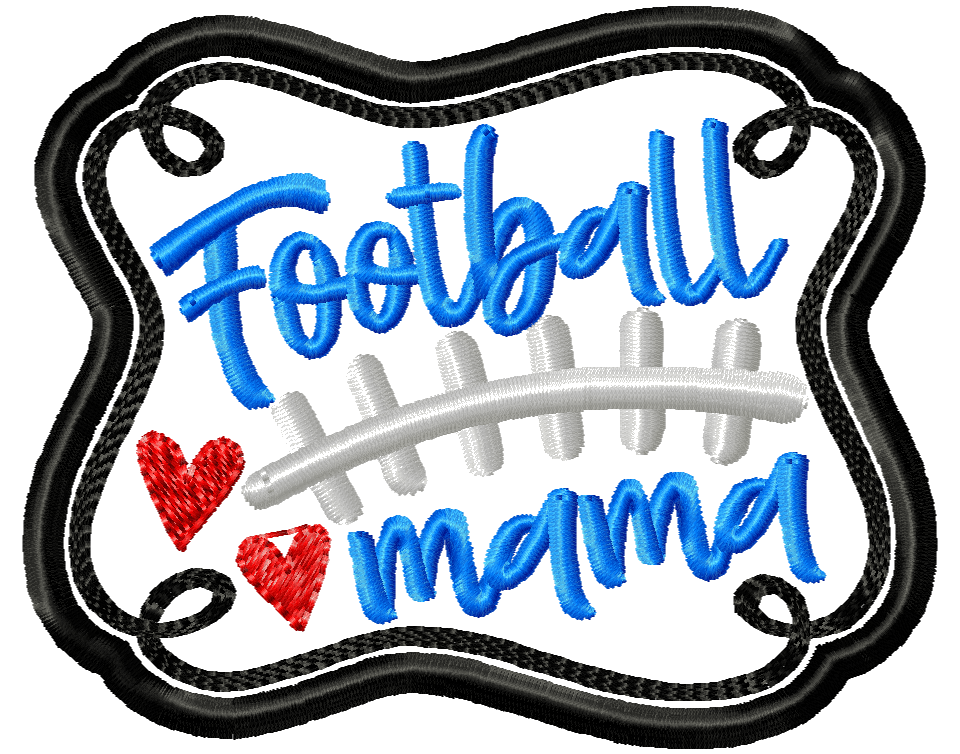 Football Mama SWIRL frame *HAT PATCH* You pick color