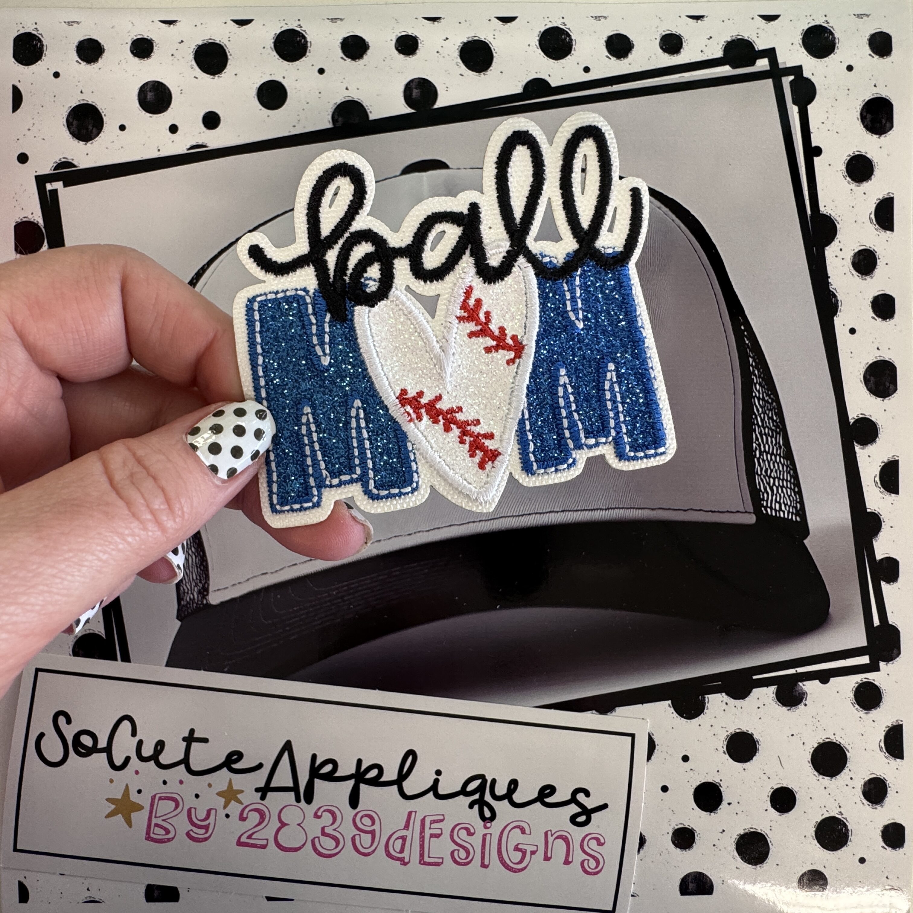 Ball mom heart O *HAT PATCH* You pick colors