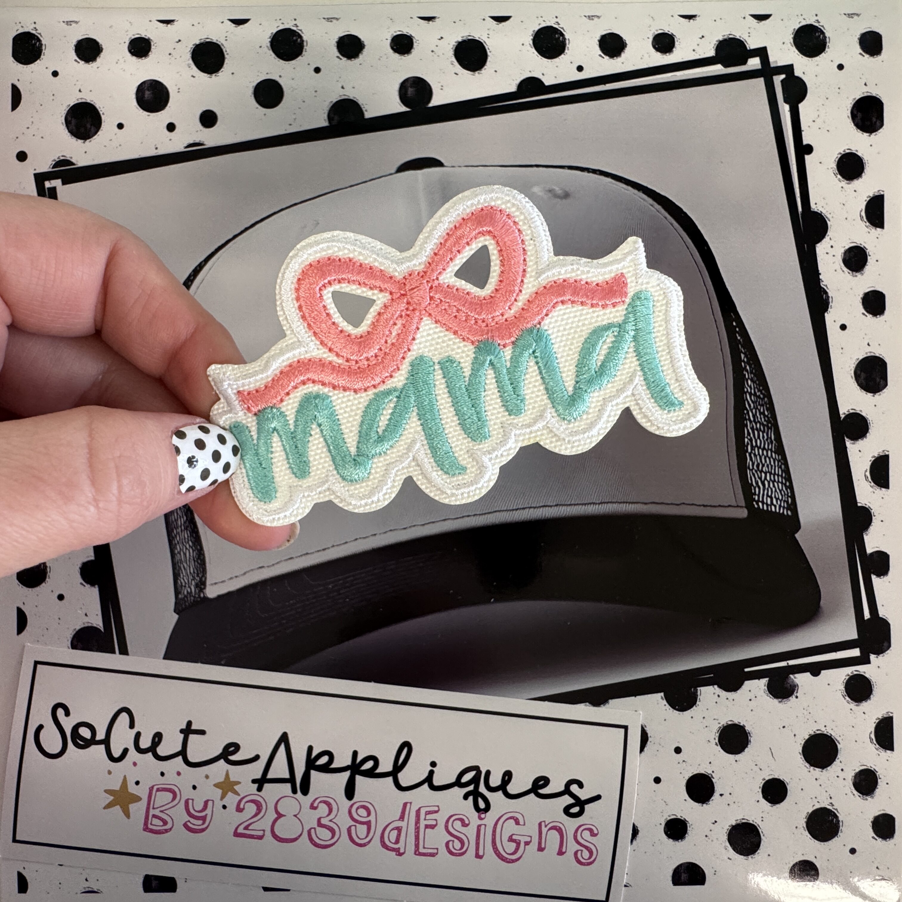 Mama simple bow *HAT PATCH* You pick color