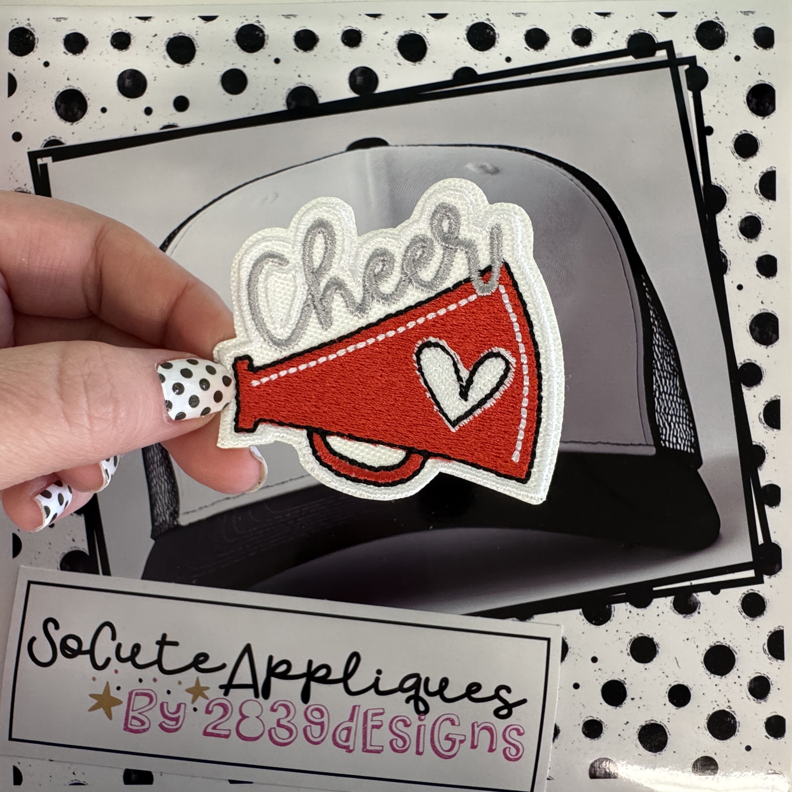 Cheer megaphone *HAT PATCH* you pick colors