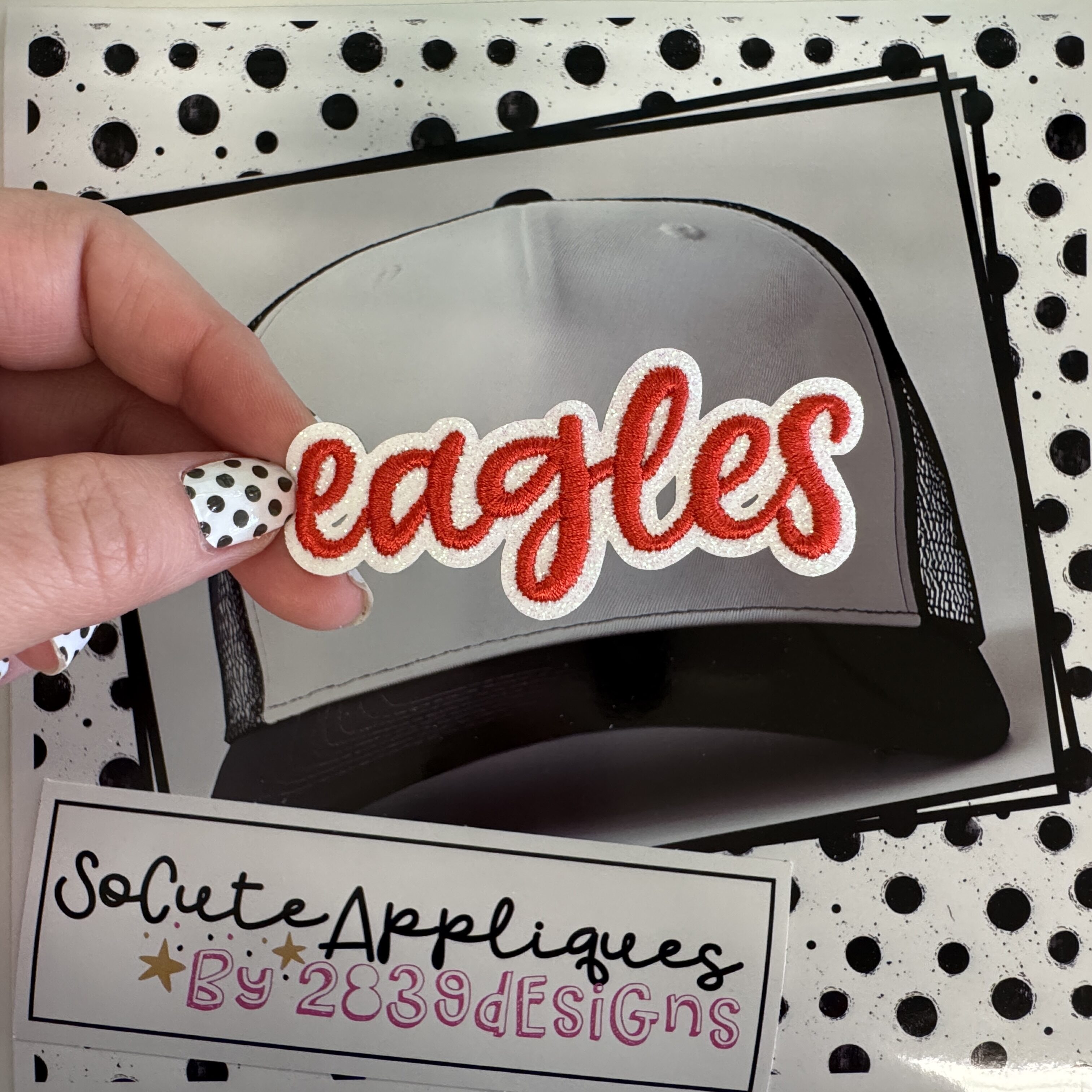 Simple mascot on glitter *HAT PATCH* You pick colors