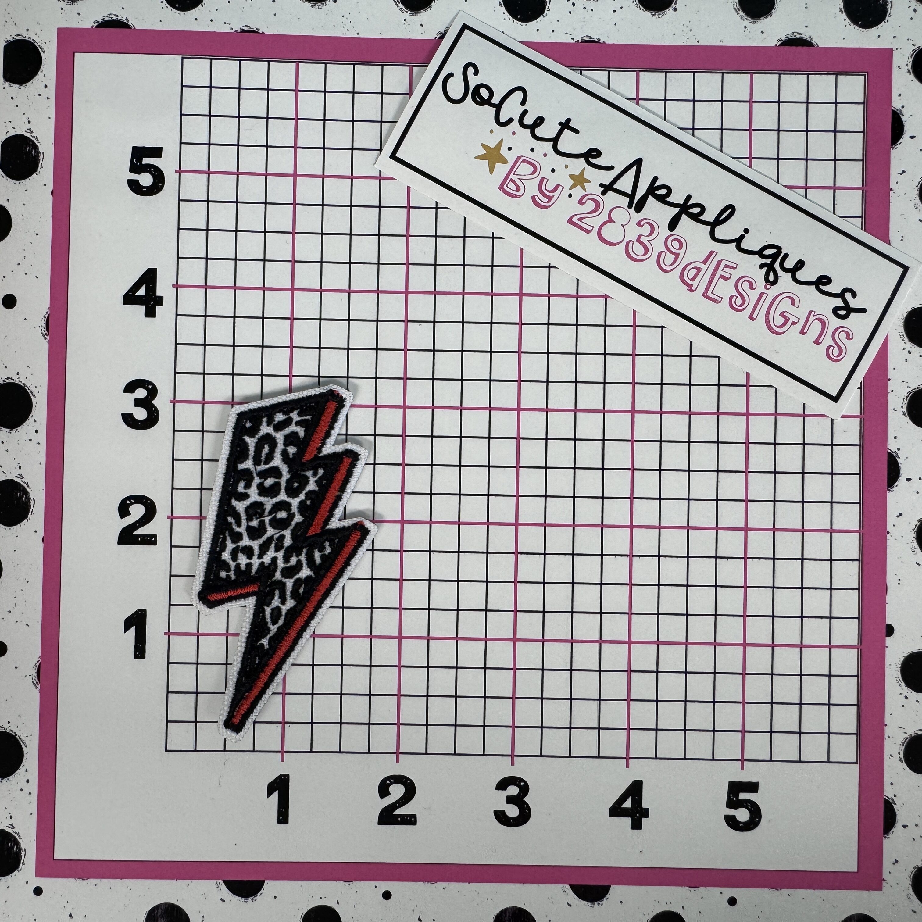 Leopard lightning bolt *HAT PATCH* You pick color - Image 6