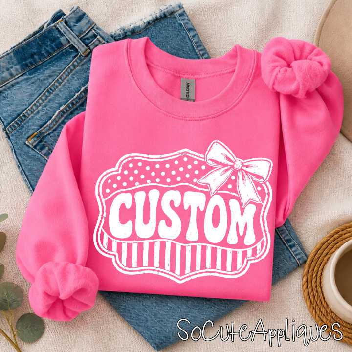 CUSTOM MASCOT frame bow stripe *DTF* Transfer