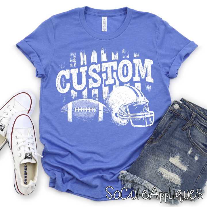 CUSTOM Mascot football on stripes *DTF* Transfer