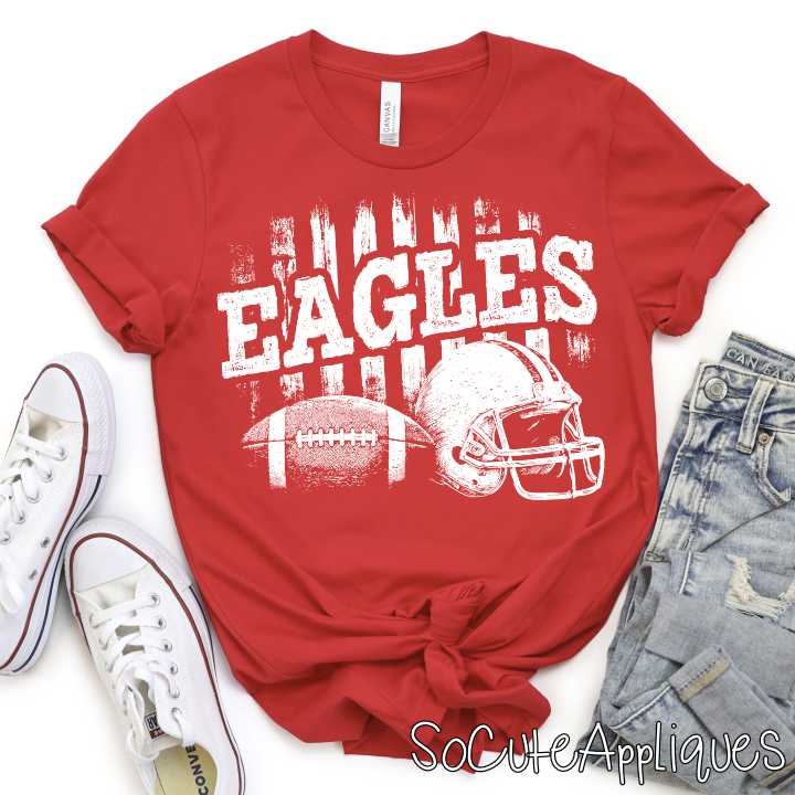 CUSTOM Mascot football on stripes *DTF* Transfer - Image 3