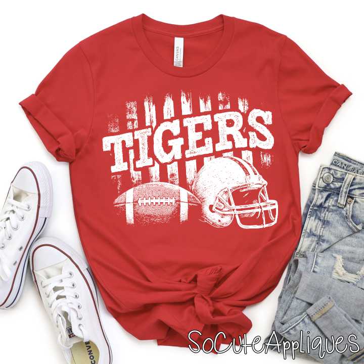 CUSTOM Mascot football on stripes *DTF* Transfer - Image 4