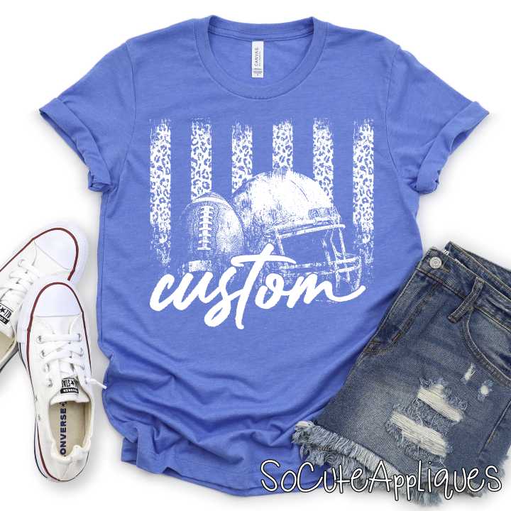 CUSTOM Mascot football on leopard stripes *DTF* Transfer
