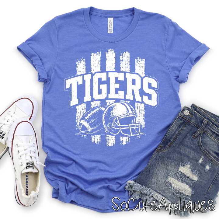 CUSTOM Mascot football on vertical stripes *DTF* Transfer - Image 3
