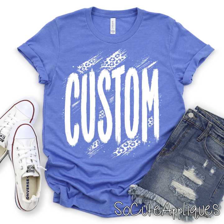 CUSTOM MASCOT on leopard stripes *DTF* Transfer