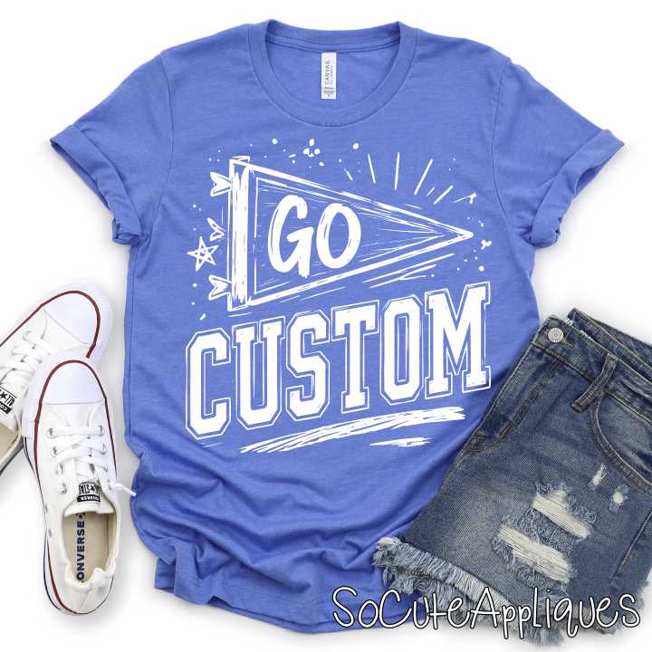 CUSTOM Go MASCOT pennant flag *DTF* Transfer