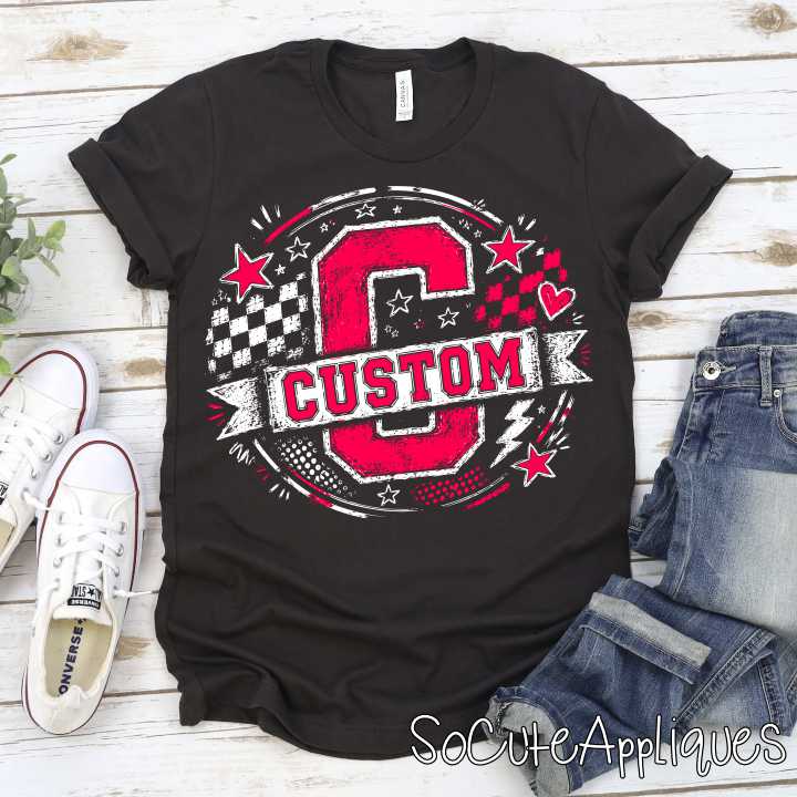 CUSTOM MACOT initial banner circle *DTF* Transfer