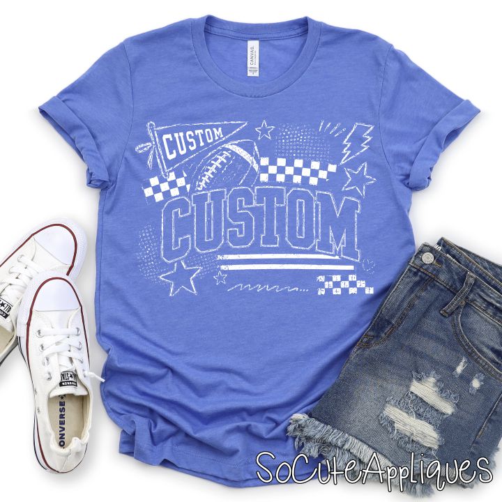 CUSTOM MASCOT football mixed single color *DTF* Transfer