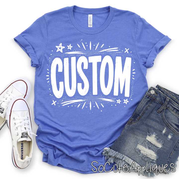 CUSTOM MASCOT simple dots and stars *DTF* Transfer