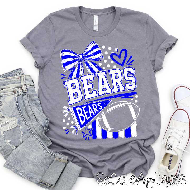 CUSTOM MASCOT football bow stripes *DTF* Transfer - Image 6