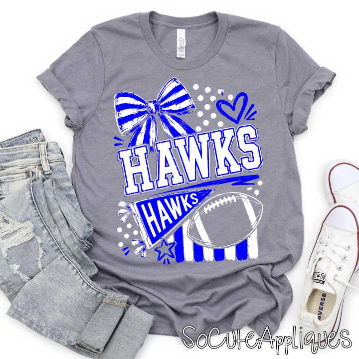 CUSTOM MASCOT football bow stripes *DTF* Transfer - Image 4