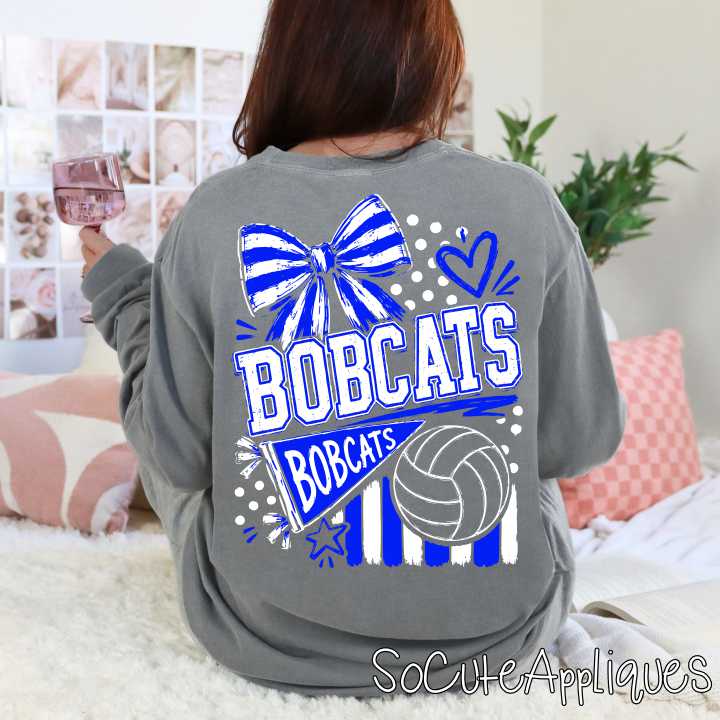 CUSTOM MASCOT volleyball bow stripes *DTF* Transfer - Image 6