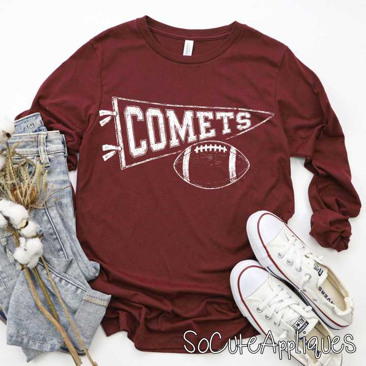 CUSTOM MASCOT Retro pennant flag football *DTF* Transfer - Image 6