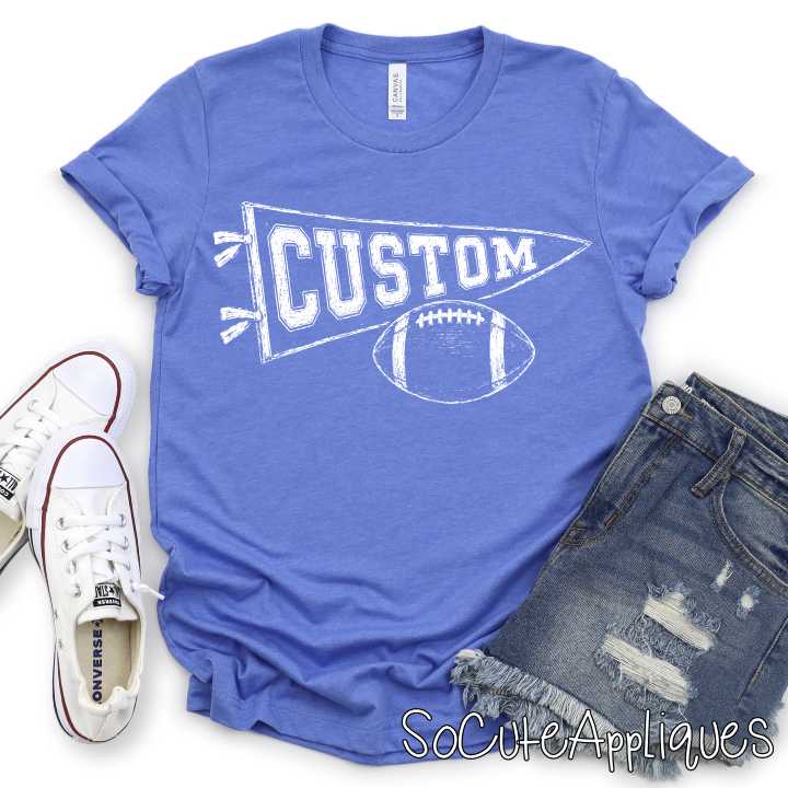 CUSTOM MASCOT Retro pennant flag football *DTF* Transfer