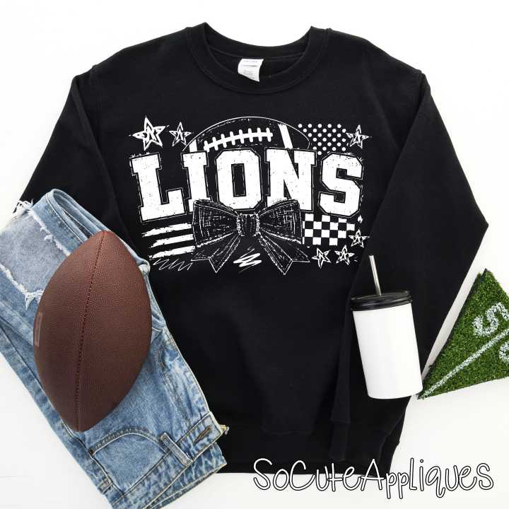 CUSTOM MASCOT Football bow with stars *DTF* Transfer - Image 3