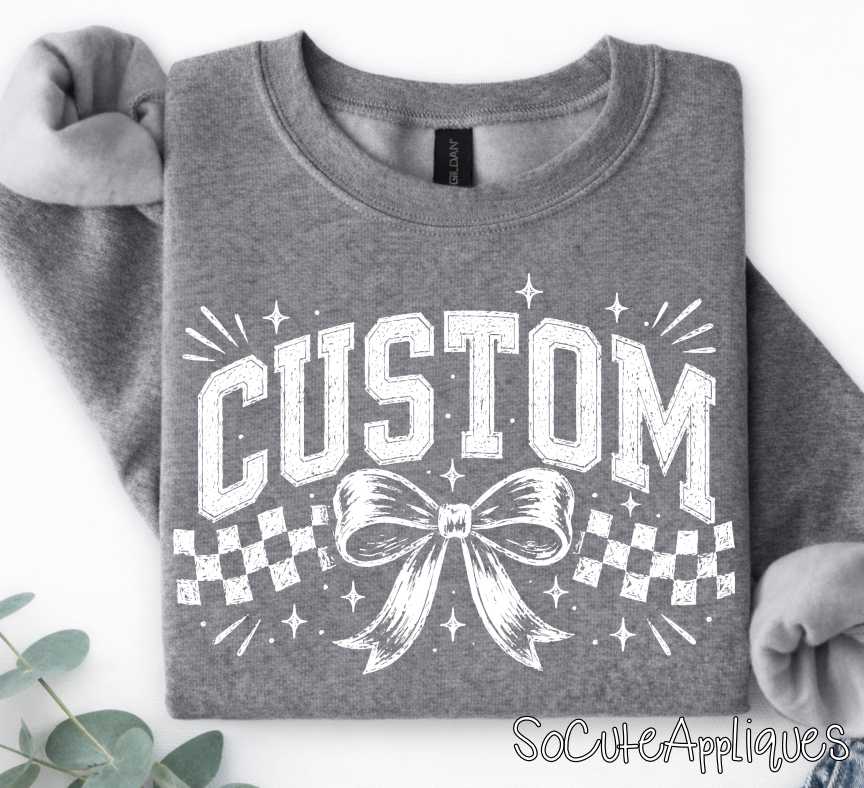 CUSTOM MASCOT checks with big bow *DTF* Transfer