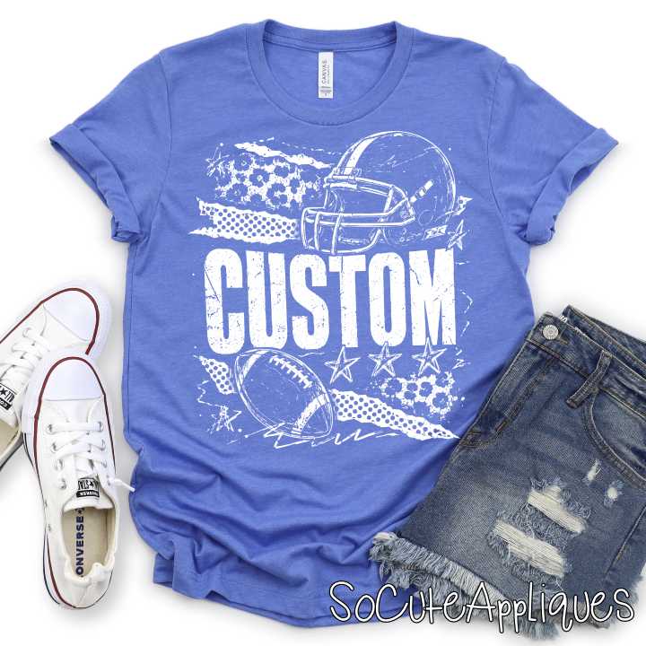 CUSTOM MASCOT football torn patterns *DTF* Transfer