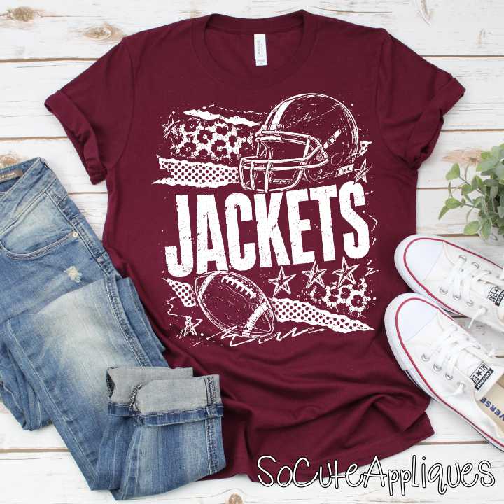 CUSTOM MASCOT football torn patterns *DTF* Transfer - Image 4