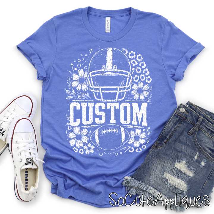 CUSTOM MASCOT football flowers *DTF* Transfer