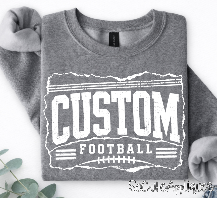 CUSTOM MASCOT football ripped edges *DTF* Transfer
