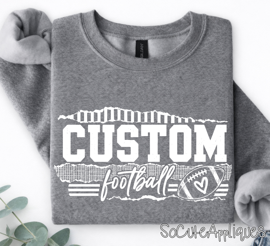 CUSTOM MASCOT football ripped stripes *DTF* Transfer