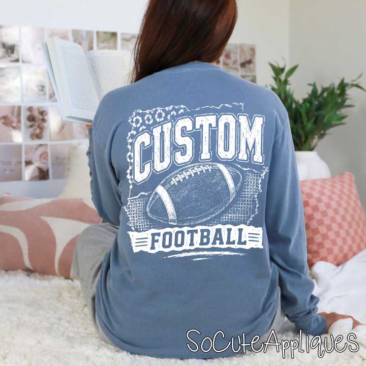 CUSTOM MASCOT football leopard & burlap *DTF* Transfer