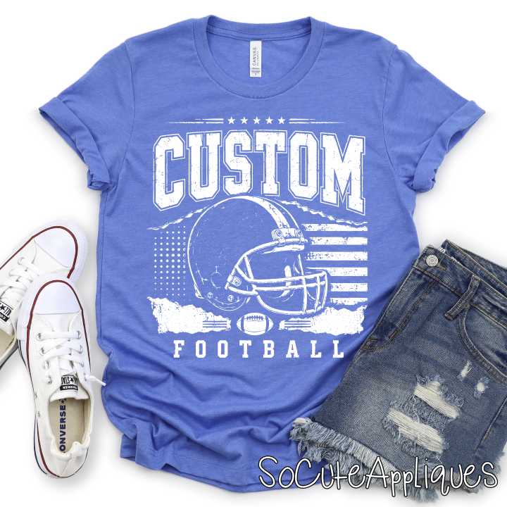 CUSTOM MASCOT football dots and stripes *DTF* Transfer